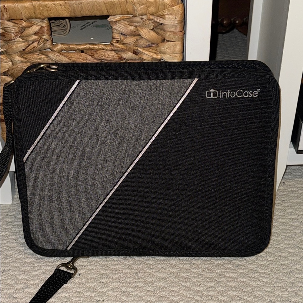Black and Gray Protective Tablet Sleeve with Zipper